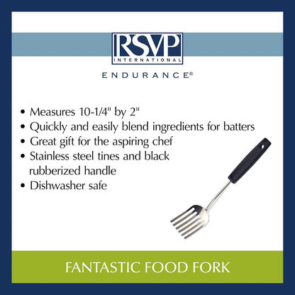 RSVP International Endurance Kitchen Baking Tool Collection, Blending Fork, Stainless Steel