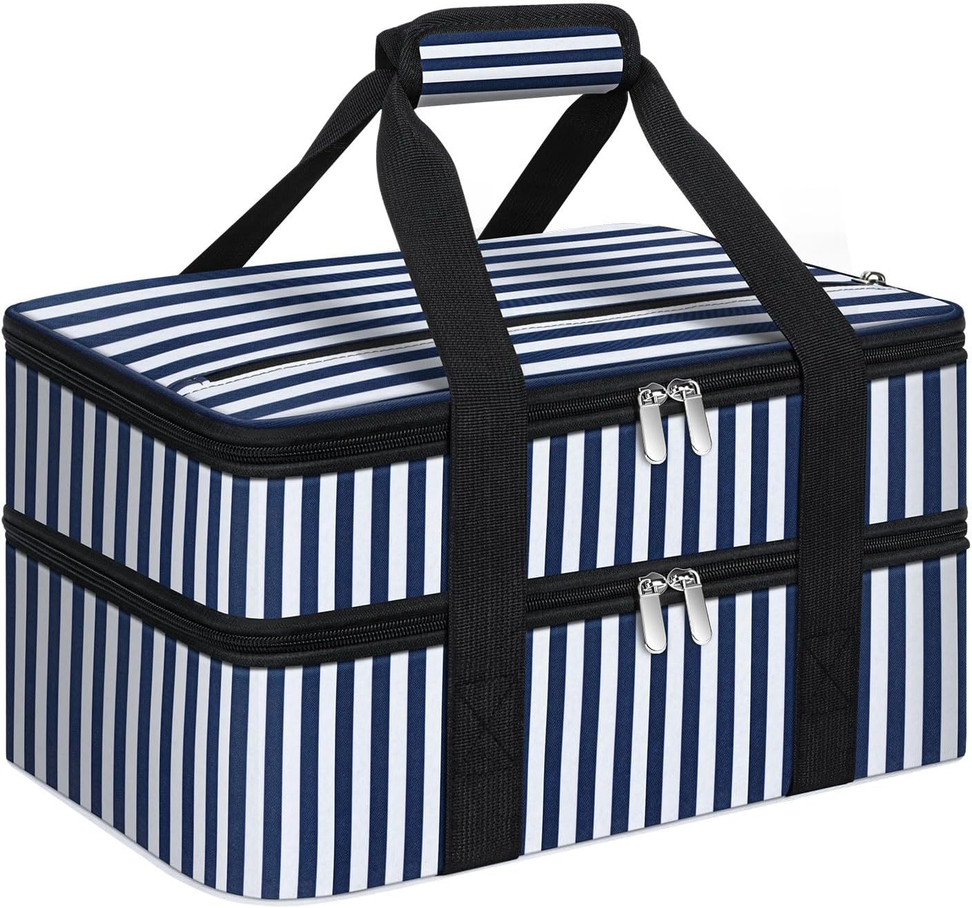 Insulated Casserole Carrier, Portable Casserole Carrier for Hot or Cold Food Lunch Tote Warmer or Cooler Bag, Lasagna Lunch Bag for Potluck Parties- Fits 9" x 13" Baking Dish-Charcoal Grey