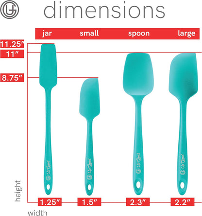 UpGood Silicone Spatula Set 600°F - High Heat Resistant Nonstick, Small and Large Kitchen Spatulas - Flexible BPA Free Professional Grade Cookware - Utensils for Cooking, Baking, Mixing(4 Pcs, Grey)