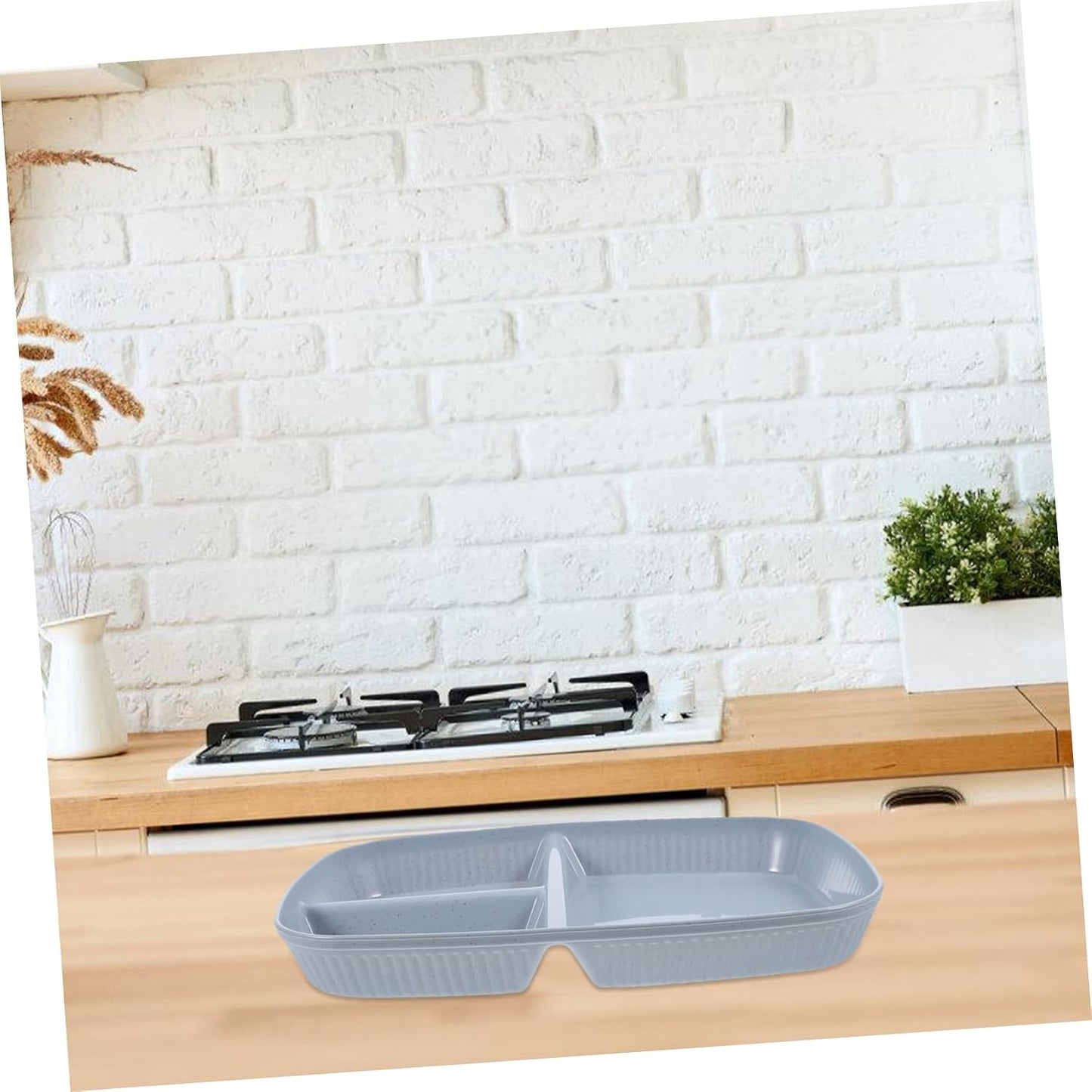 Portion Control Plate Divided Dinner Tray Three Compartment Food Serving Plate for Home Commercial Use Easy to Clean Snack Tray for Meal Prep Catering