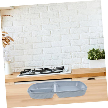 Portion Control Plate Divided Dinner Tray Three Compartment Food Serving Plate for Home Commercial Use Easy to Clean Snack Tray for Meal Prep Catering