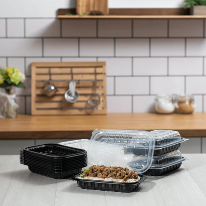 Karat Premium PP Hinged Container [150 ct], Take Out Food Containers - Case (9"x9", 3 compartments)
