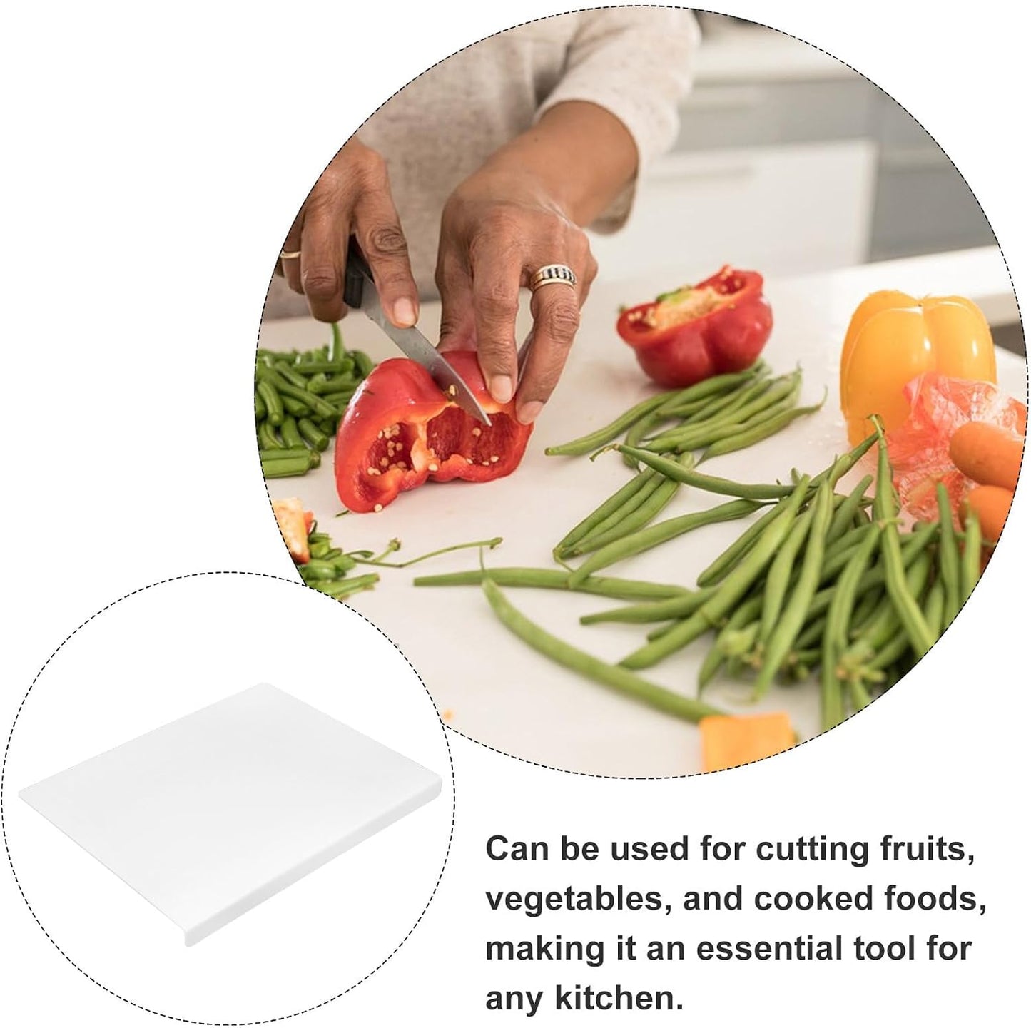 Uonlytech Acrylic Non-slip Cutting Board 16.7x12.8 Inch Large Kitchen Chopping Mat for Fruits Vegetables Bread with 3mm Thickness Countertop Protection