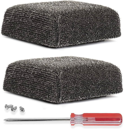 BBQ-AID Bristle Free Grill Brush and Scraper for Barbecue - Extended Large Wooden Handle with Replaceable Head - No Scratch BBQ Cleaning Accessories for Outdoor Grills