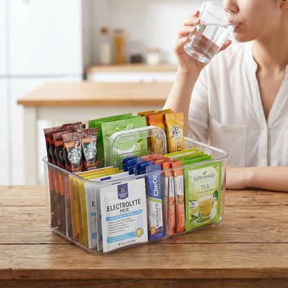Drink Packet Organizer for Powdered Drink Mix,Powder Packets,Water Flavor Packet,Acrylic Water Flavor Packets Organization Container for Kitchen Cabinet, Pantry,Office, Snack Bar Organizer