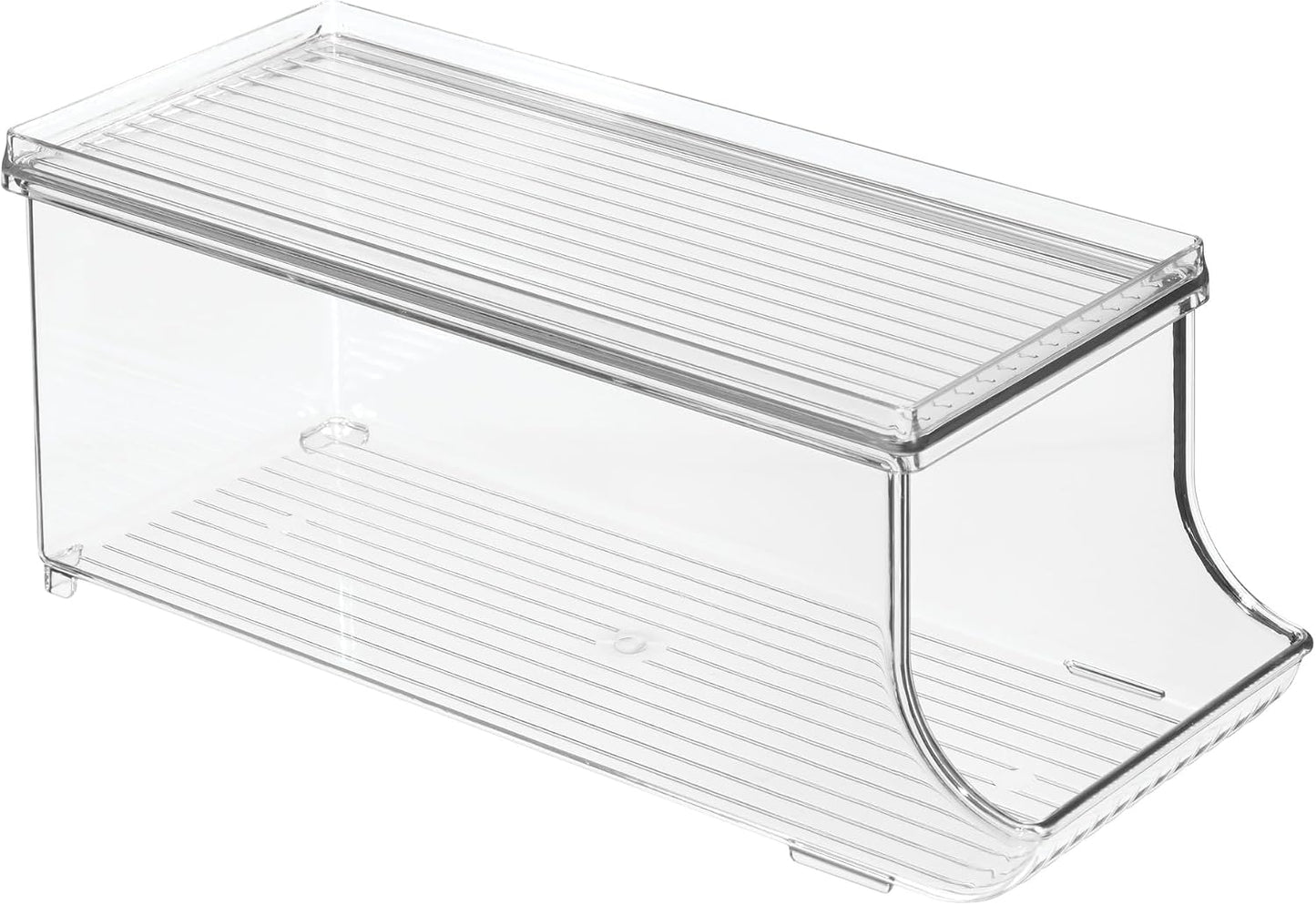 iDesign Soda Can Organizer with Lid for Pantry or Refrigerator - Clear - Made in USA