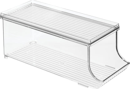 iDesign Soda Can Organizer with Lid for Pantry or Refrigerator - Clear - Made in USA