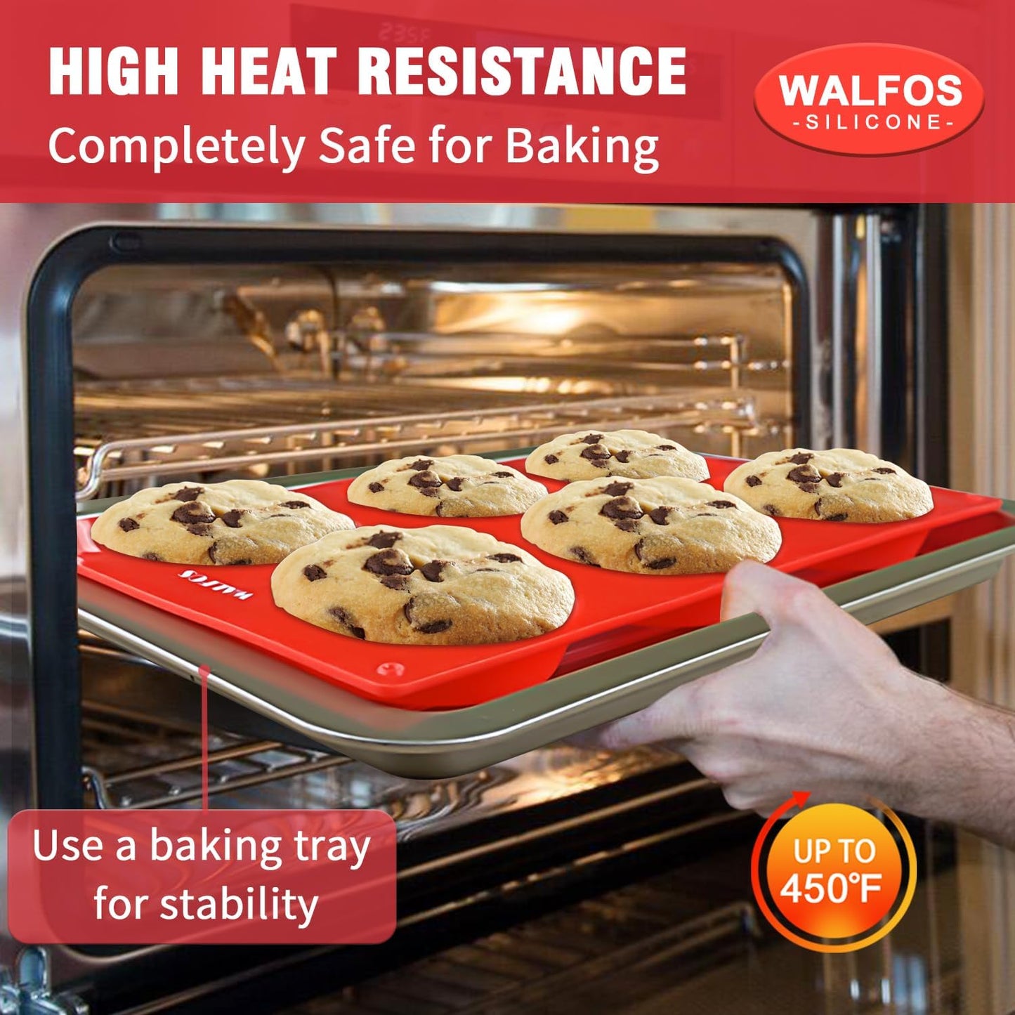 Walfos Silicone Cupcake Pan Set, 2-Piece Mini 24 Cups Muffin Baking Pan, BPA Free and Dishwasher Safe, Non-stick , Great for Making Muffin Cakes, Fat Bombs