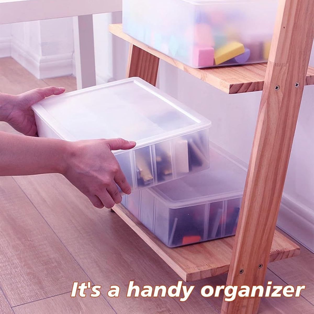 Plastic Organizer Box,12 Grids Clear Bead Organizer Compartment Box with Removable Dividers for Parts,Bead Storage Earring Container Tool Hair Accessories,10.23L x 5.31W x 1.7H inch