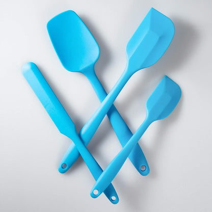 4 Piece Silicone Spatula Set, Flexible Heat Resistant Non-scratch Baking Cooking Rubber Spatulas with Stainless Steel Core, Black