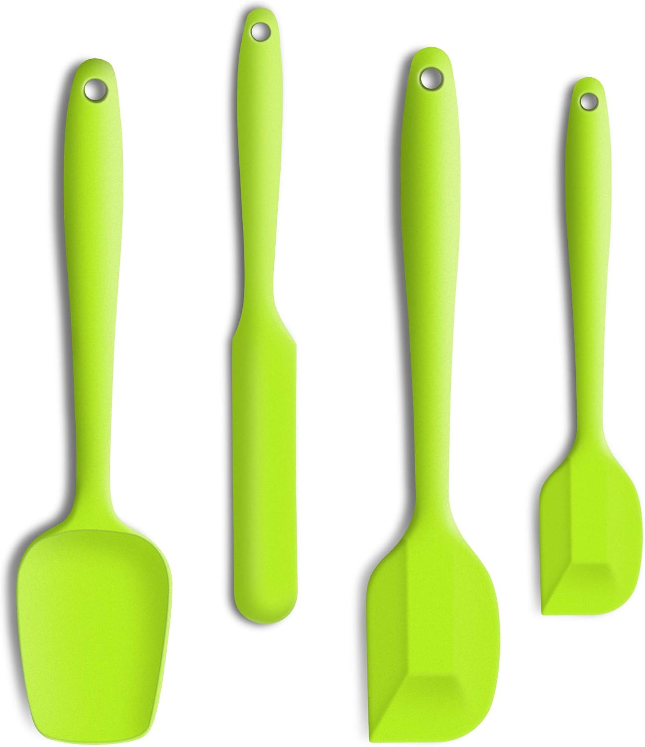 4 Piece Silicone Spatula Set, Flexible Heat Resistant Non-scratch Baking Cooking Rubber Spatulas with Stainless Steel Core, Black