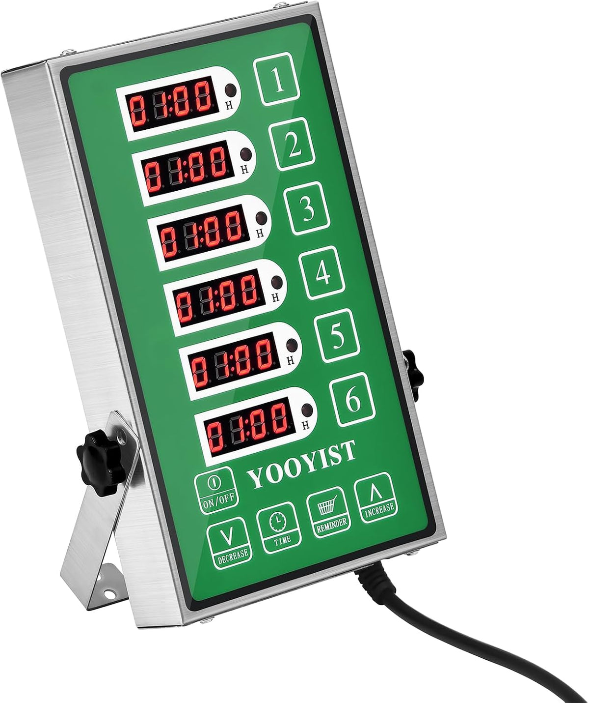 Commercial Kitchen Timer 6 Channel Digital Loud Alarm Cook Timer