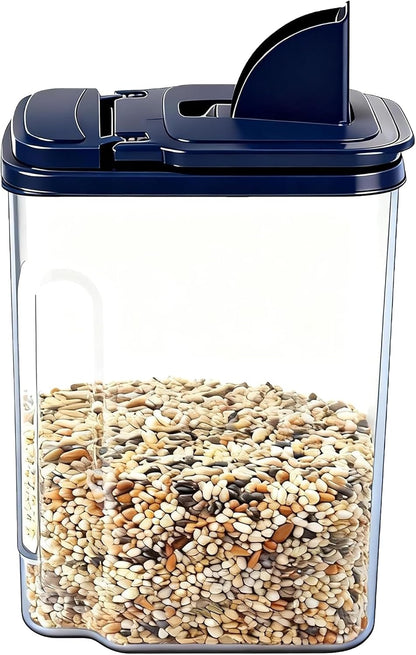 3L/3.2Qt Bird Seed Storage Container,Pet Food Storage Containers with Pour Spout,Cereal Dispenser,Holds up to 3~3.5Lbs-Easy Grip and Fill Bird Feeders-Ideal for Storing Sunflower Seed