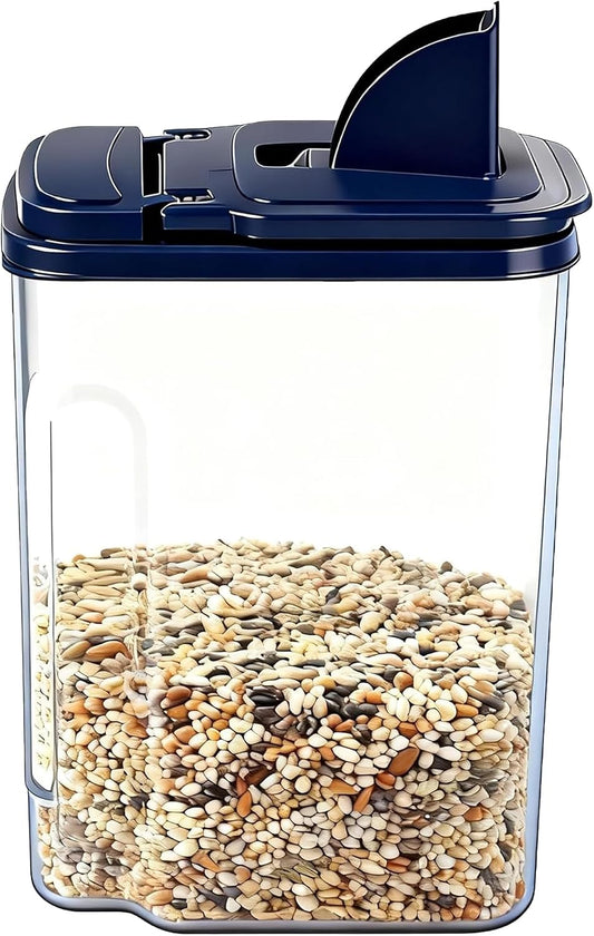 3L/3.2Qt Bird Seed Storage Container,Pet Food Storage Containers with Pour Spout,Cereal Dispenser,Holds up to 3~3.5Lbs-Easy Grip and Fill Bird Feeders-Ideal for Storing Sunflower Seed