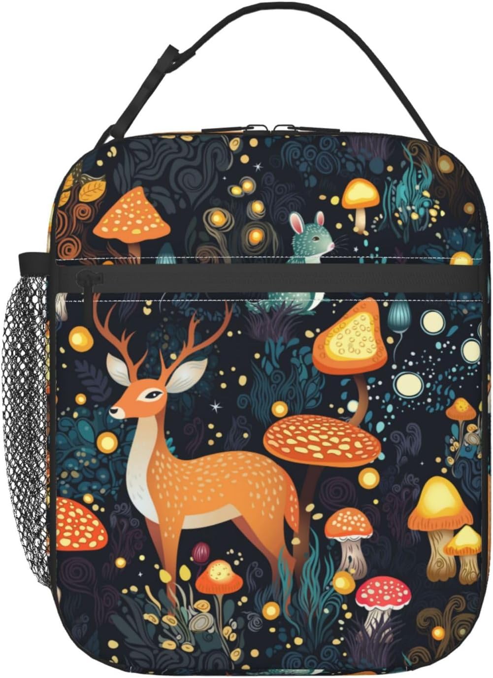 Black Cat Reusable Lunch Box Food Bag Insulated Lunch Bag for Teenage Boys Girls School Beach