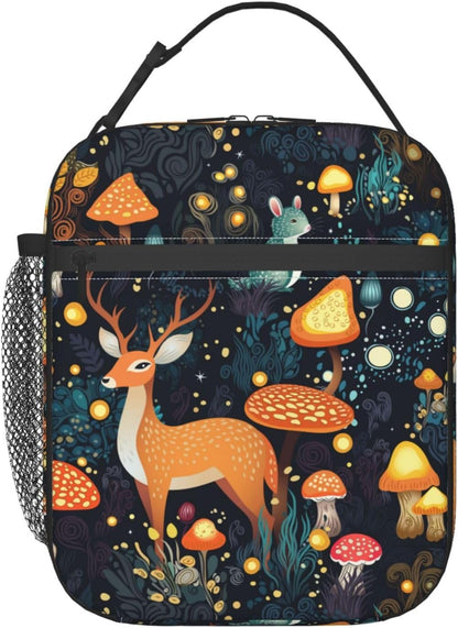 Black Cat Reusable Lunch Box Food Bag Insulated Lunch Bag for Teenage Boys Girls School Beach