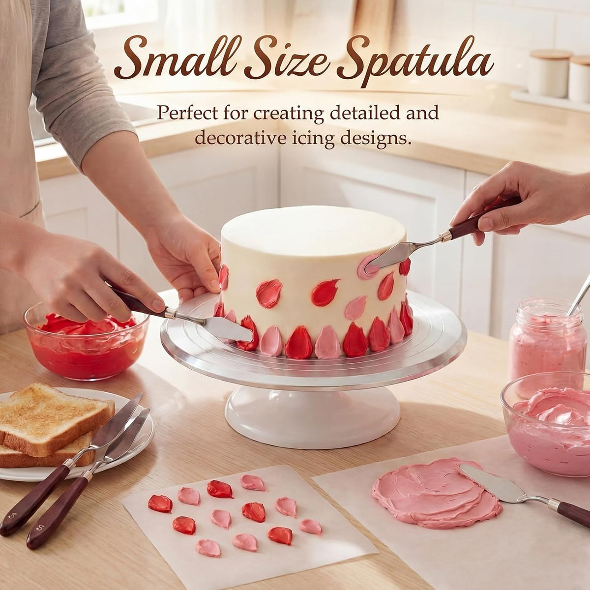 11 Pcs Angled Cake Icing Spatula Set, with Dough Scraper, Offset Spatula
