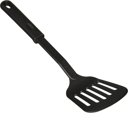 Winco Nylon Slotted Spatula, Black Medium, 12-3/4"