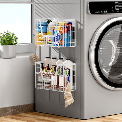 2 Set Magnetic Shelf for Fridge, Potato & Onion Storage Bins, Magnetic Fruit Basket for Refrigerator Pantry Kitchen Counter Laundry Organizer, Fridge Magnetic Spice Rack Magnet Fridge Storage