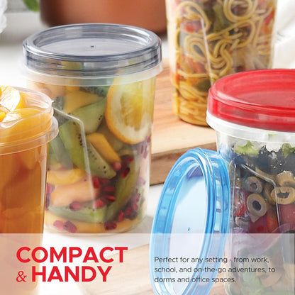 Tafura 10 Pack Leakproof Freezer Containers for Food with Twist Top Lids - 32 Oz BPA Free Reusable Plastic Soup Containers with Screw On Lids - Ideal for Meal Prep, Leftovers & Pantry Organization