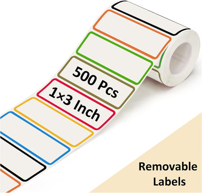 500 Pcs 1×3 Inch Removable Freezer Labels, Waterproof, Oil & Tear Resistant, No Residue Writable Stickers for Food Containers, Jars, Pantry and Meal Prep (Boho-Date)