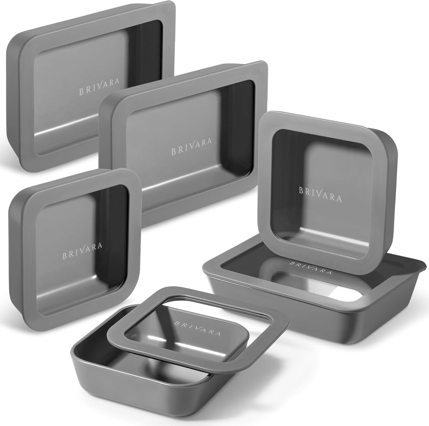 Ceramic Coated Glass Food Storage Container | No PTFE, PFOA, PFAS, and BPA | Reusable Non Toxic Meal Prep Container with Glass Lid | Easy To Store | 3 Cup Rectangle [Onyx]