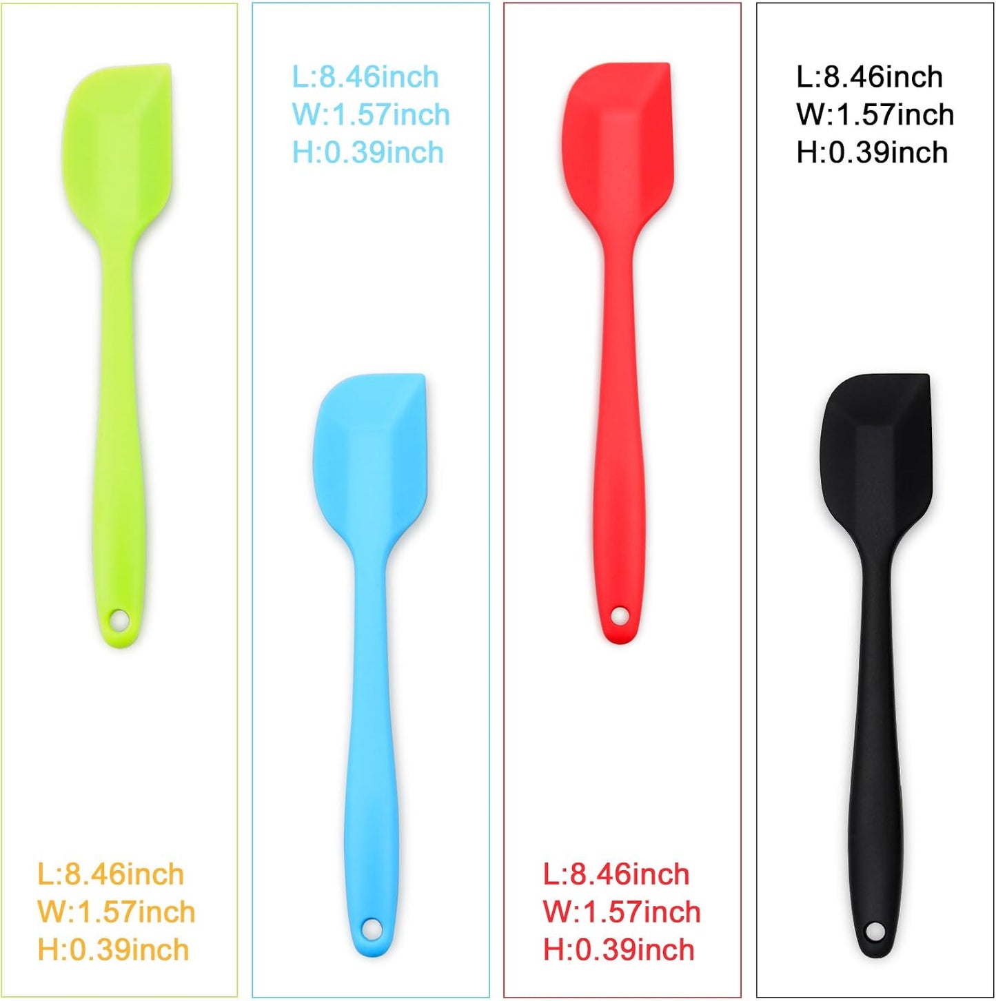 Silicone Spatula 4-piece Set, Heat-Resistant Spatulas, Non-stick Rubber Spatulas with Stainless Steel Core