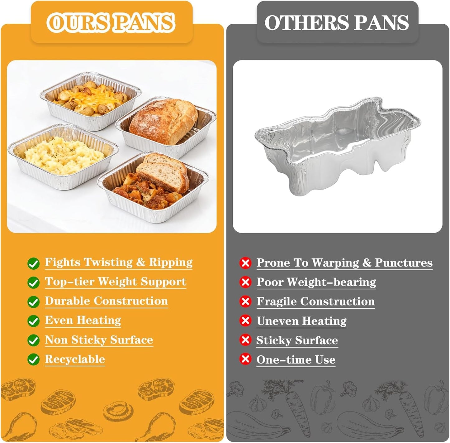 Thickened 9x13 Aluminum Pans with Lids, 20 Pack Heavy Duty & Extra Deep Disposable Aluminum Foil Pans, Disposable Half Size Foil Baking Tray for Cooking, Meal Prep, Baking, Roasting