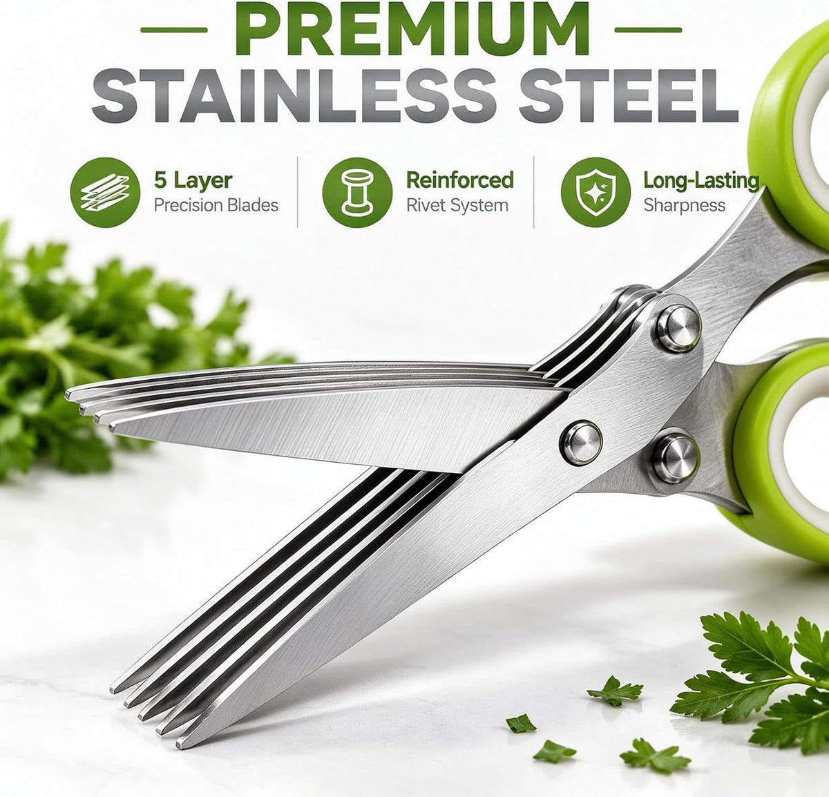 5 Layer Vegetable Shears, Herb Scissors for Chopping Greens & Herbs