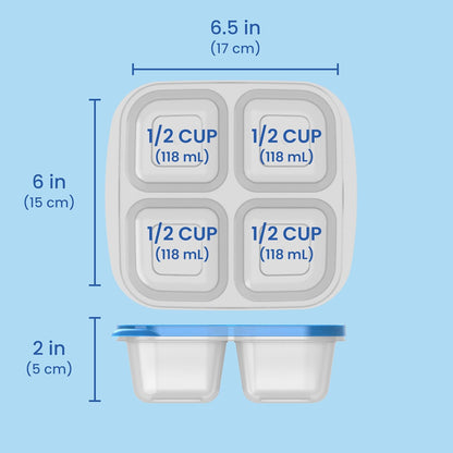 Bentgo Easyboxes 4-Compartment Snack Containers - 8-Piece Set with 4 Trays & 4 Custom-Fit Lids to Seal in Freshness - Reusable Food Storage & Meal Prep Bento BPA-Free Containers (Classic)