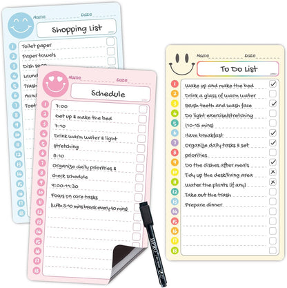 JJPRO Magnetic Monthly Calendar Whiteboard Set for Refrigerator-Monthly Planning Board, Weekly Menu Planner and to Do List for Fridge with 6 Markers-14.5" x11
