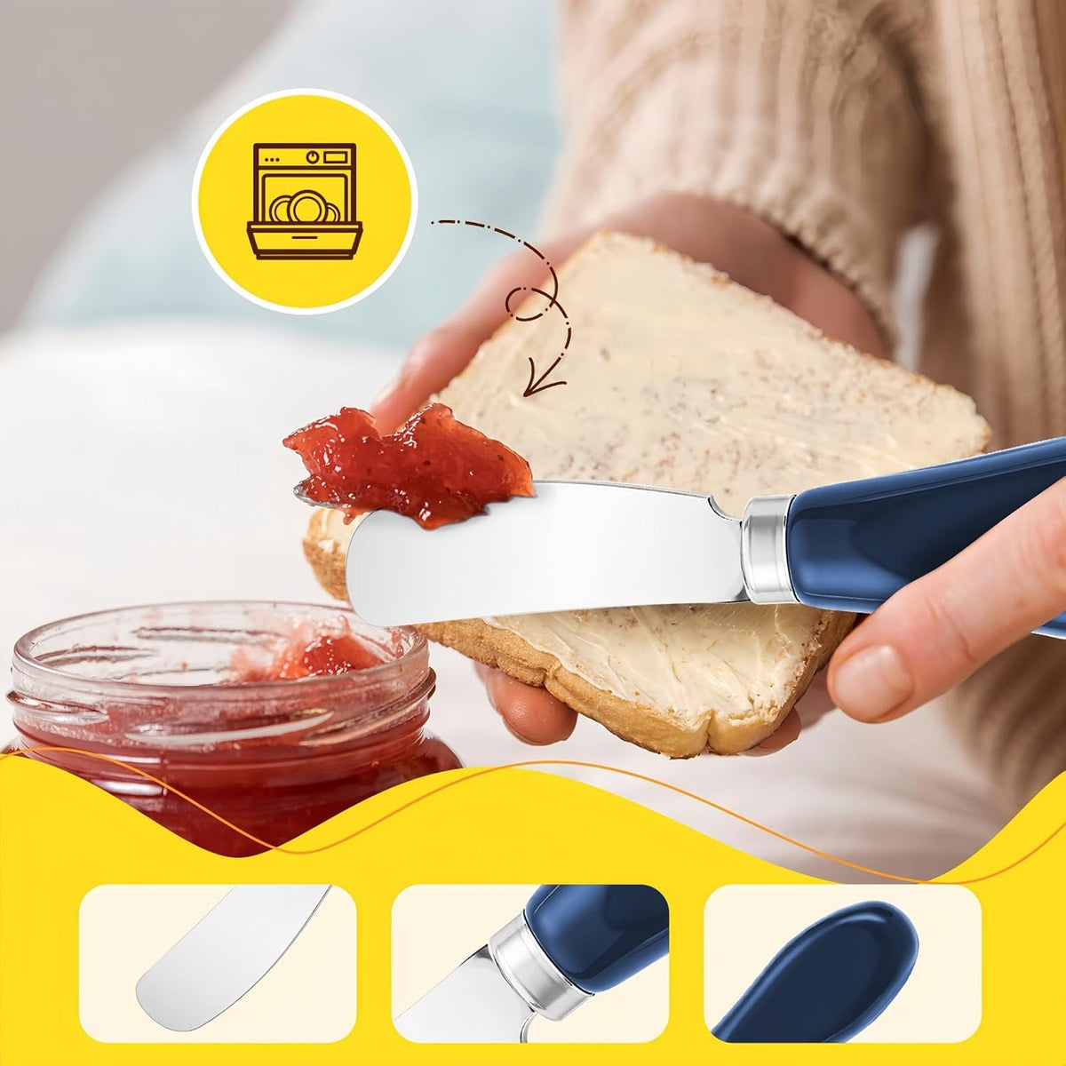 Butter Spreader Knife Set, 2 Pack Butter Knives and Cheese Knives