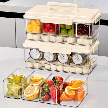 3Pack Ice Chilled Condiment Caddy with 4 Removable Containers Taco Ingredient Server with Lid Cooled Garnish Caddy Tray for Taco Mimosa Bar Sauce Fruits&Veggies White