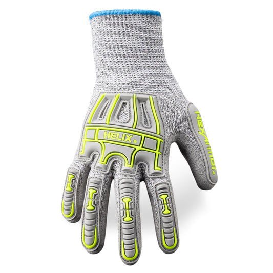 HexArmor Safety Gloves with Impact Protection | Polyurethane Palm Coating | A4 Level Cut-Resistance | 13-Gauge Seamless Knit | Touchscreen Compatible | Helix 1074IMP | Large