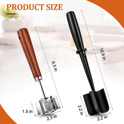 Saillong Meat Chopper 2 Pack, Ground Beef Masher, ABS & Stainless Steel