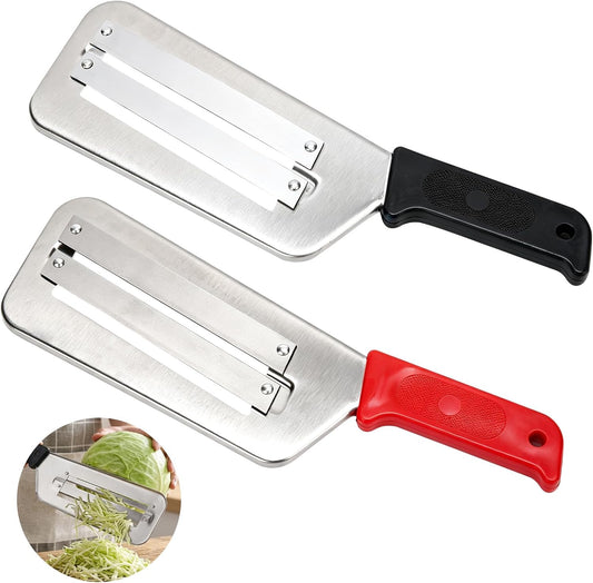 2 Pcs Stainless Steel Cabbage Shredders, Vegetable Slicers, Black and Red