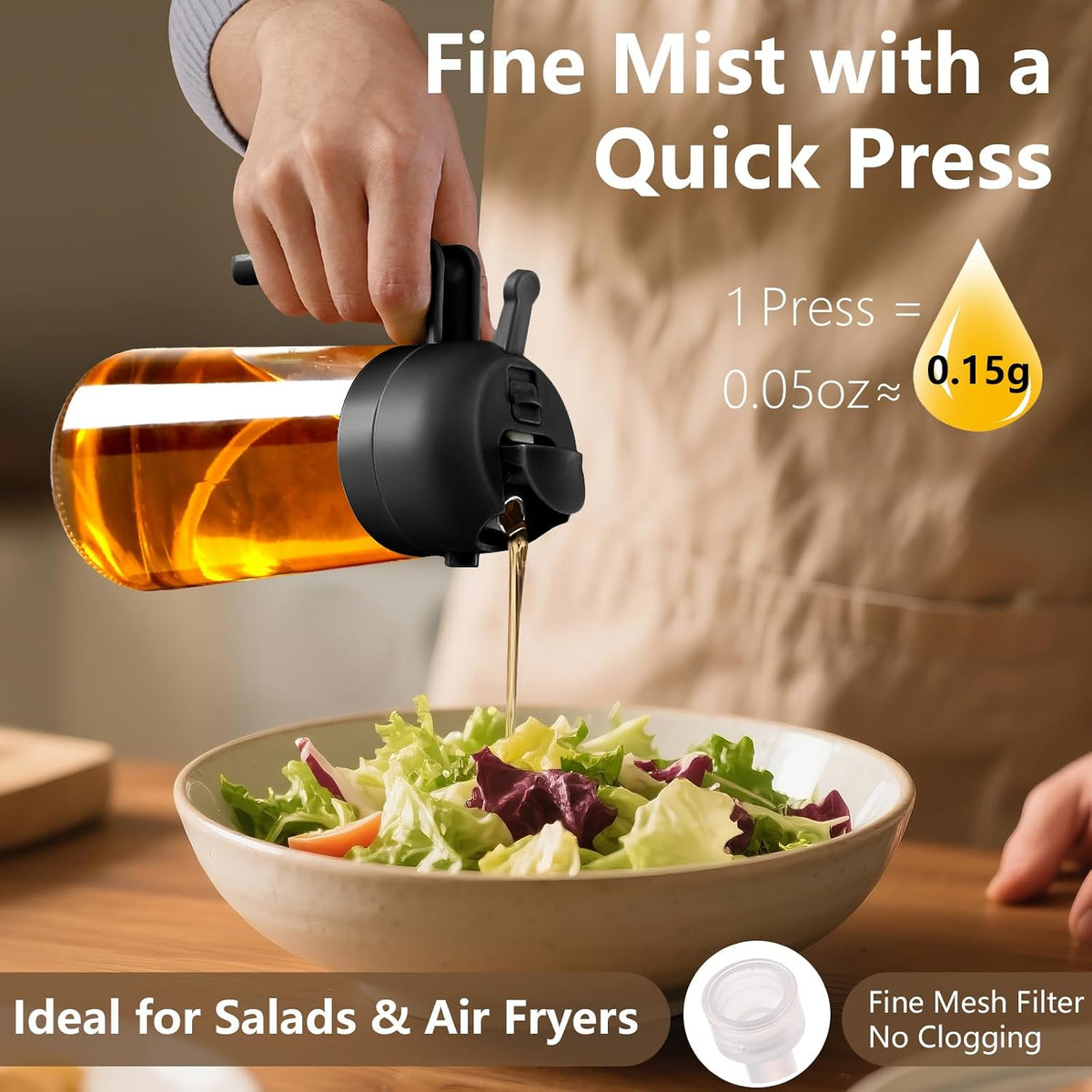 SWEET VIEW Olive Oil Sprayer for Cooking 16oz/470ml