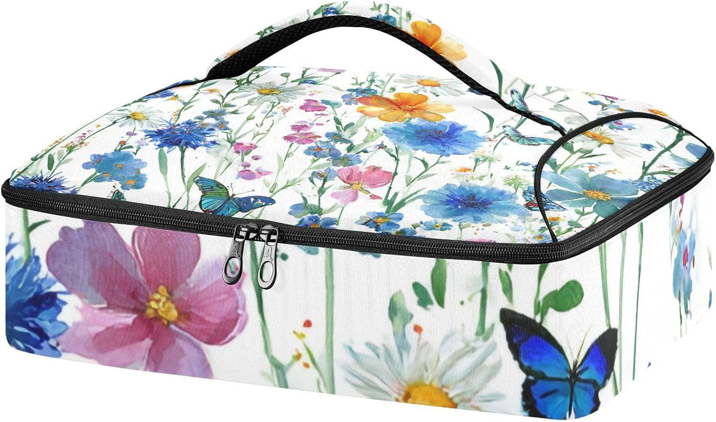 Casserole Carriers for Hot or Cold Food Reusable Casserole Dish Carrier Insulated Thermal Large Capacity Durable Perfect for Party Camping Family Gatherings Yellow Fish - Colors A