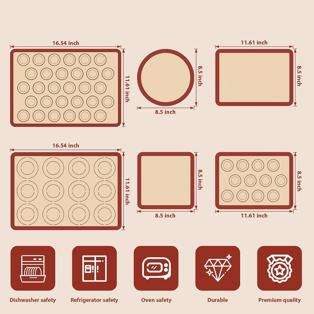 Silicone Baking Mat, Nonstick & Reusable