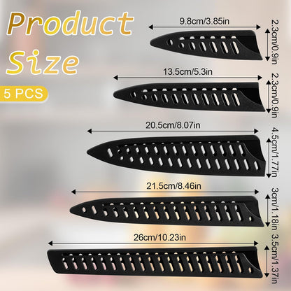5Pcs Knife Sheath Plastic Chef Knife Protective Sleeves for Kitchen
