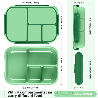 Amathley Lunch Box Kids,Bento Box Adult,Leakproof Lunch Containers for Adults/Kids/Toddler,1200ML-4 Compartments bento Lunch box with Utensil,Microwave & Dishwasher & Freezer Safe (Pink Berry)
