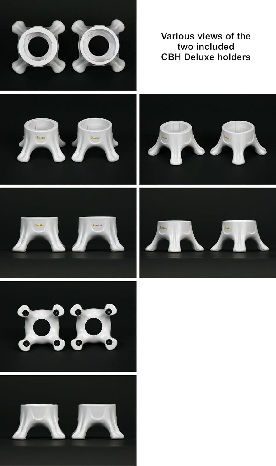 Dunlin - Condiment Bottle Holder (CBH) Deluxe - 1 Small (CBH 500) and 1 Large (CBH 1000), Matte Black - Upside Down Bottle Emptying Holders
