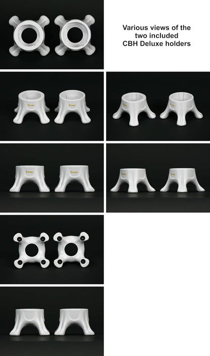 Dunlin - Condiment Bottle Holder (CBH) Deluxe - 1 Small (CBH 500) and 1 Large (CBH 1000), Matte Black - Upside Down Bottle Emptying Holders