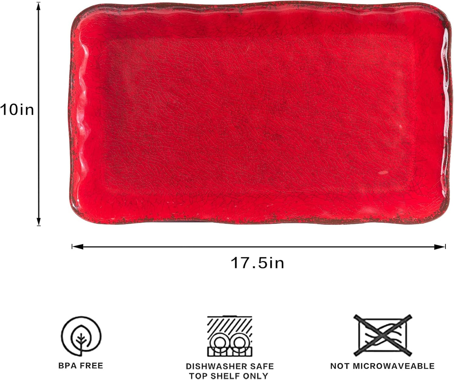 LEHAHA Grilling Prep and Serve Trays, BBQ Serving Platter, Melamine Serving Trays for Food, Set of 2, Great Gift for Father's Day, BBQ Lovers, Prefect for Chrismas Festival and Everyday use.