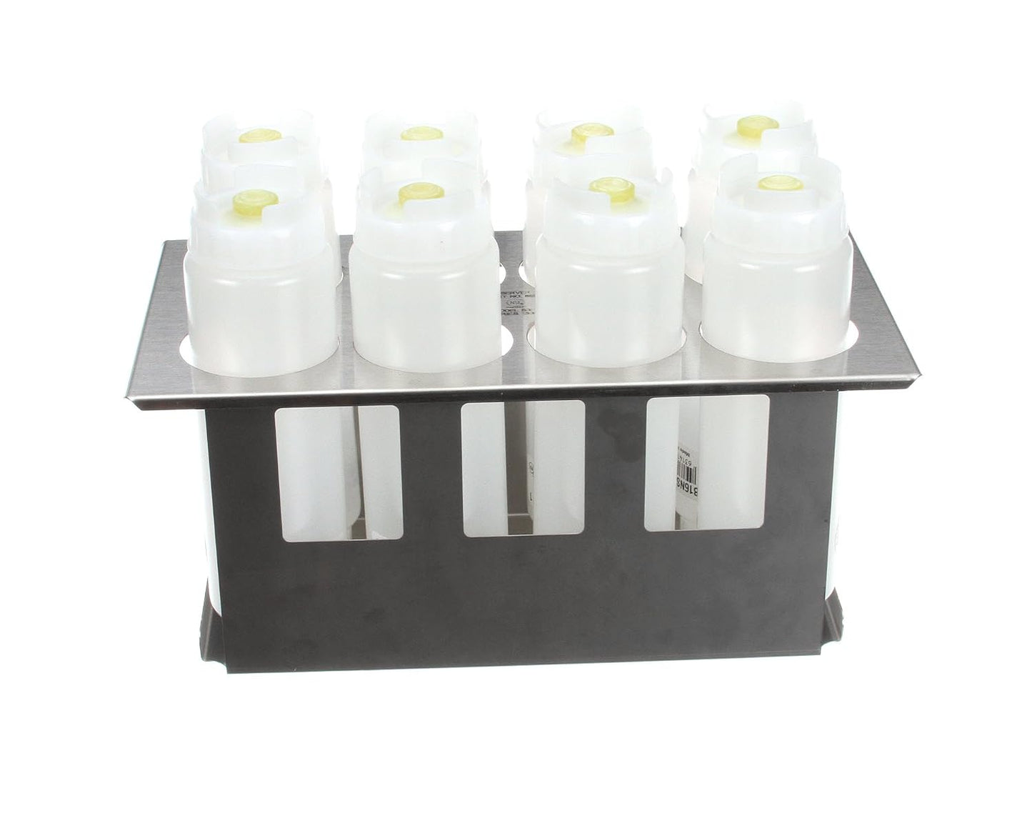Server 86996 Stainless Steel Squeeze Bottle Holder Set with 8 Bottles (2.63 Diameter)