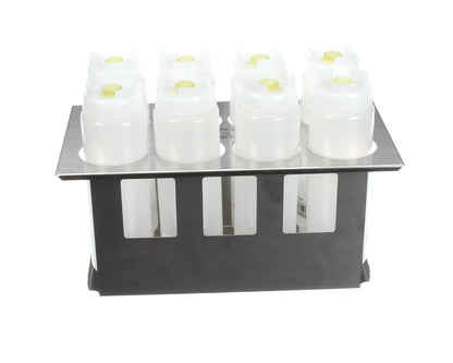 Server 86996 Stainless Steel Squeeze Bottle Holder Set with 8 Bottles (2.63 Diameter)