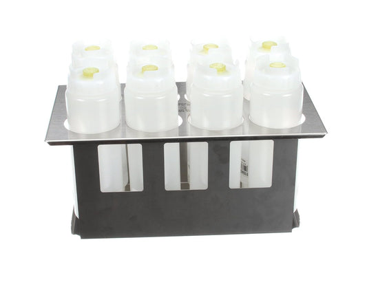 Server 86996 Stainless Steel Squeeze Bottle Holder Set with 8 Bottles (2.63 Diameter)