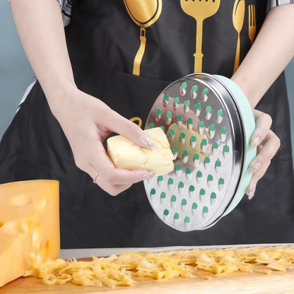 Cheese Grater Citrus Lemon Zester with Food Storage Container & Lid - Perfect For Hard Parmesan Or Soft Cheddar Cheeses, Ginger, Vegetables, Butter, Chocolate & Nutmeg (White)