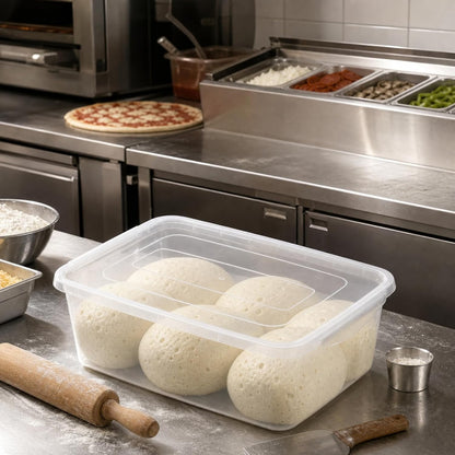2 Packs 16 L Pizza Dough Proofing Box with Latching Lid, Clear