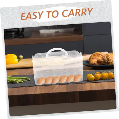 2layer Stackable Carrier with Lid Refrigerator Storage Box Portable and Secure Design for Parties and Kitchen Use Easy to Carry with Handle